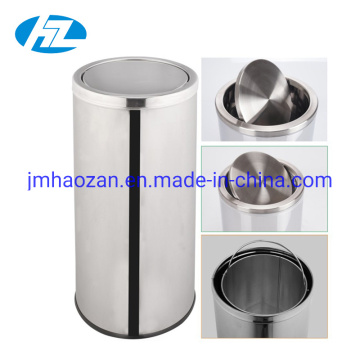 High Quality Stainless Steel Swing Lid Trash Bin, Dustbin