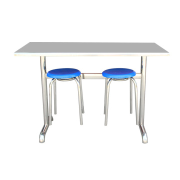Customized Bulk Procurement for School Cafeteria Stainless Steel Fast Food Table and Chair Sets