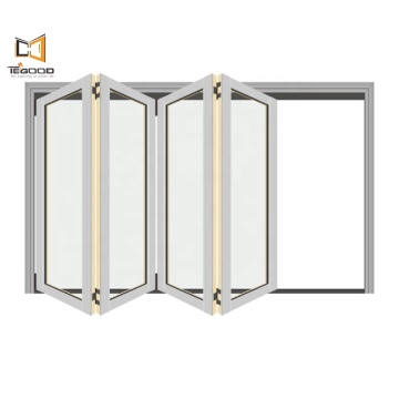 Hot Selling Hurricane-Resistant Double Glazed Insulated Glass Folding Windows with Thermal Break Technology in Aluminum Frame