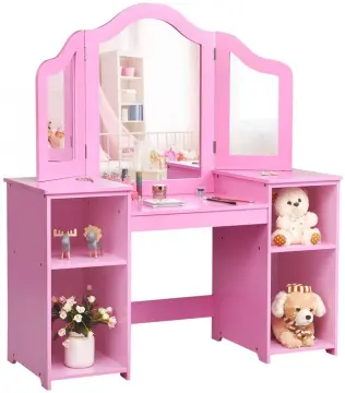 Makeup Dressing Table with 4 Large Storage Shelves