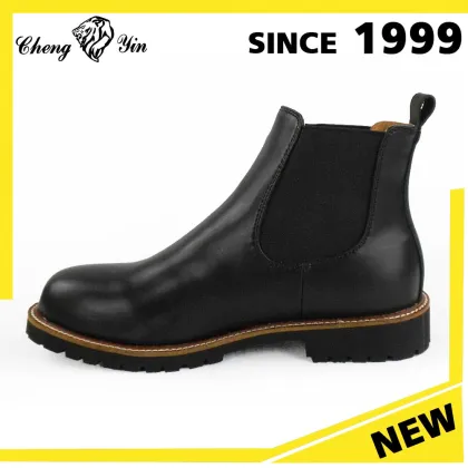 Wholesale Black Winter Casual Man Boot Round Toe Chelsea Boots