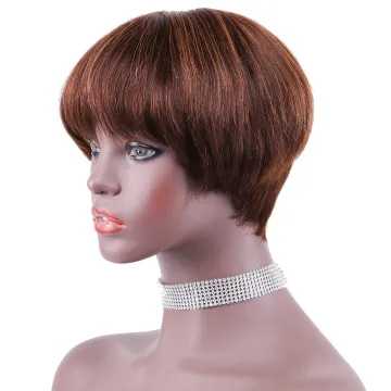 wholesale cheap hair vendors 100% raw Virgin Brazilian malaysian virgin hair bob pixie curl wigs natural human hair short Wig