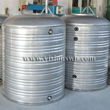 Unpressurized stainless steel storage tanks for hot water