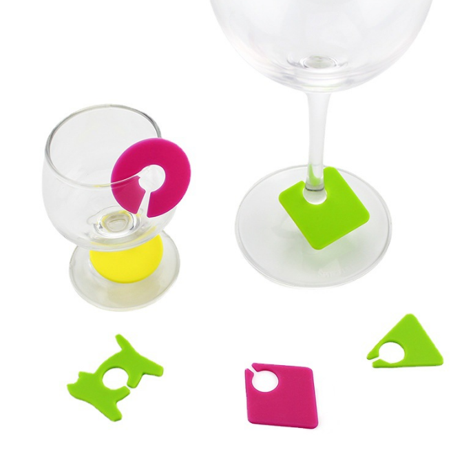Silicone Wine Glass Charm Tags