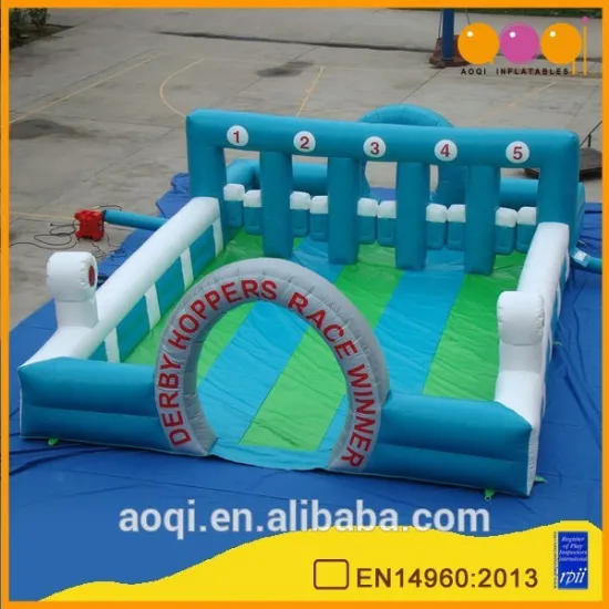 AOQI outdoor interactive inflatable derby horse sports game for adults for sale