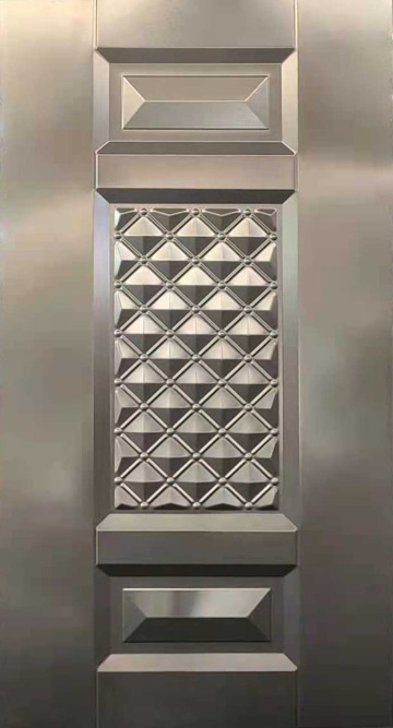 Decorative steel door plate