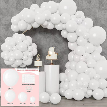 Wholesale 129 Pcs Round White Latex Balloon Kit for Parties