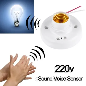 Sound and Light Control E27 Lamp Holder with Delay Switch AC220V for LED Bulbs