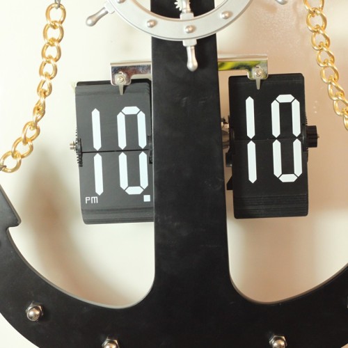 Anchor Flip Clock Big Wall Clock Wooden Wall Clock, High Quality Anchor