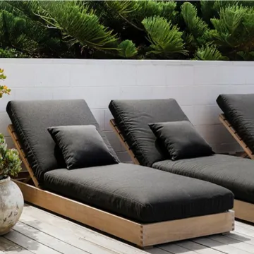 Modern Poolside Teak Chaise Lounge Furniture: Outdoor Sunbed, Garden Paito, and Beach Lounger on Sale