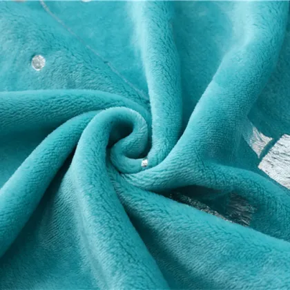 Factory Custom Coral Velvet Simple Solid Color Silver Printed  Soft Bed Blanket Gift Blanket