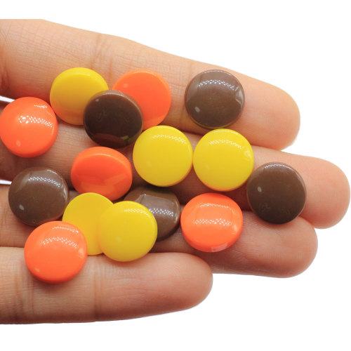 Cute Round Colorful Chocolate Resin Beads Handmade Decoration Ornament for Girls Hair Pin Embellishment Pendants Making