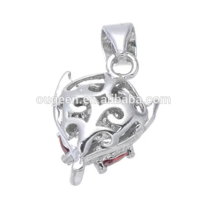 red zircon fox pendant silver chain 2015 necklace