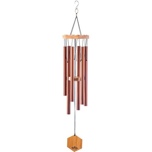 Bamboo and Copper Red Aluminum Chime Soothing Melodic Tones Wind Chimes Supplier