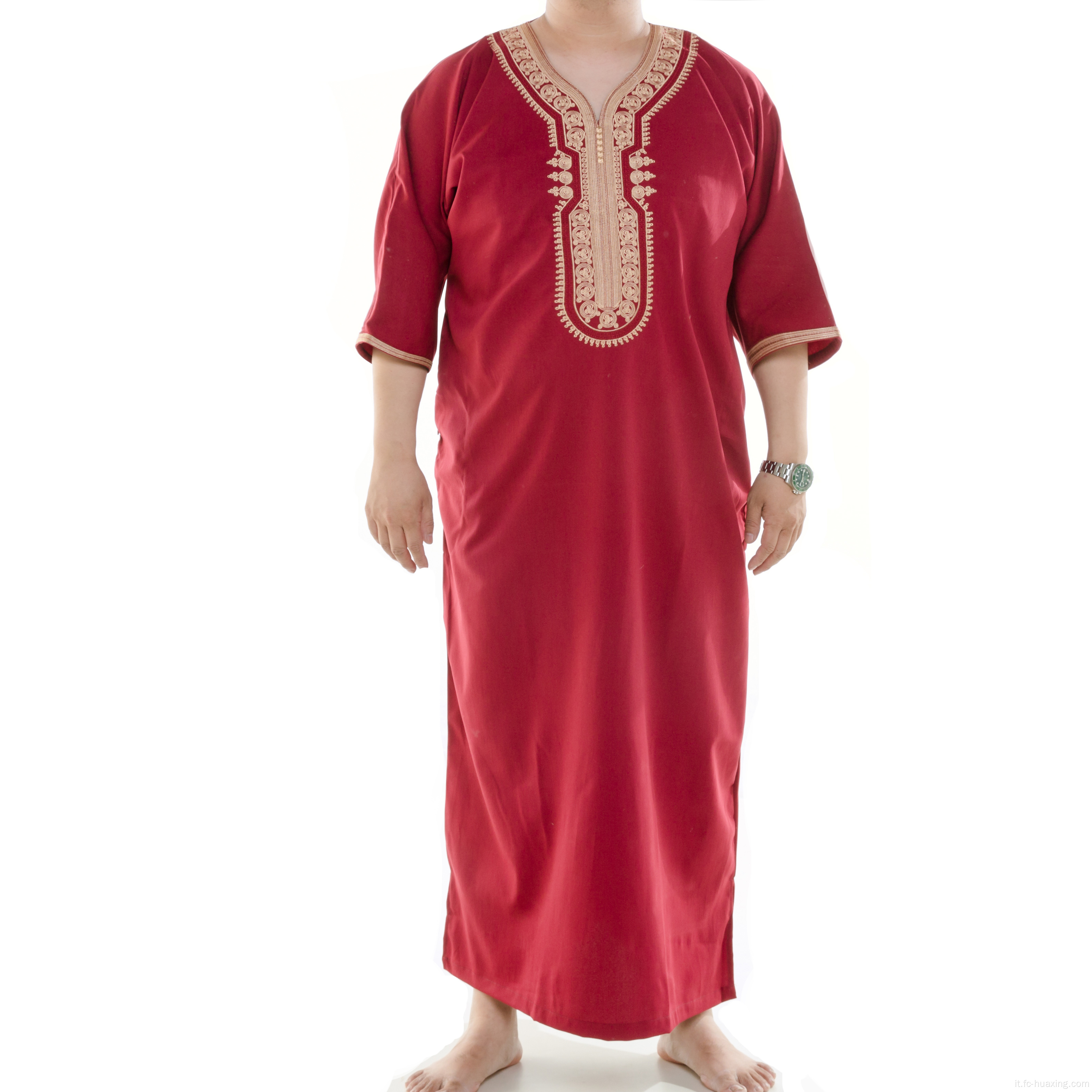 Mens Dubai a manica lunga thobe arabo islamico