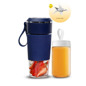 300ml+300ml cangkir jus buah dengan blender portabel listrik mini - teman perjalanan 6 -blade berkualitas tinggi