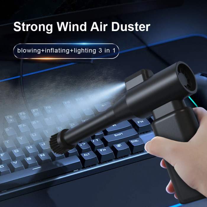 Επαναφορτιζόμενη μίνι αέρα Duster Portable Electric LED φυσητήρα