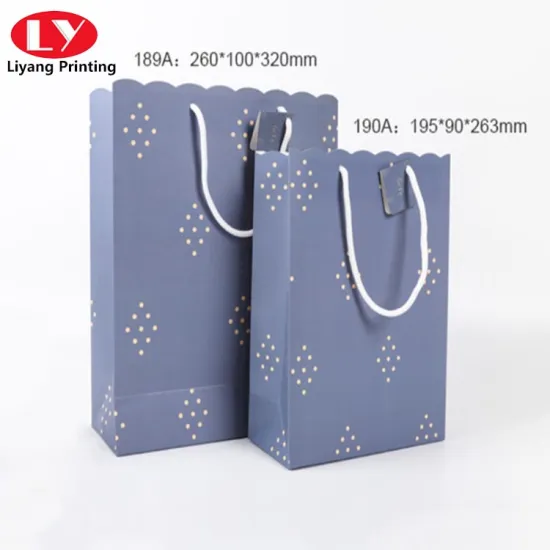 Solid Color Carrier Portable Paper Bag with Wavy
