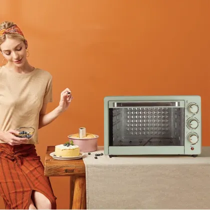 Stainless Steel Electric Oven for Home Use: Perfect for Baking Bacon, Pastries, Cakes, and Bread