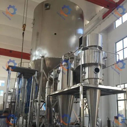 Centrifuge spray dryer of uric acid resin