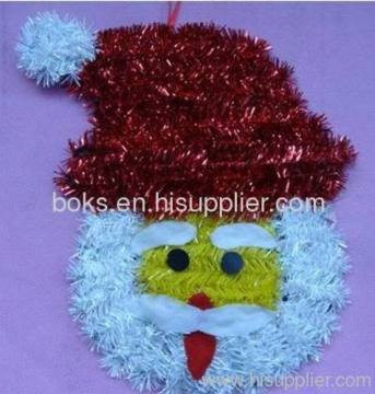 Plastic Christmas Tinsel Santa's Face Decorations 