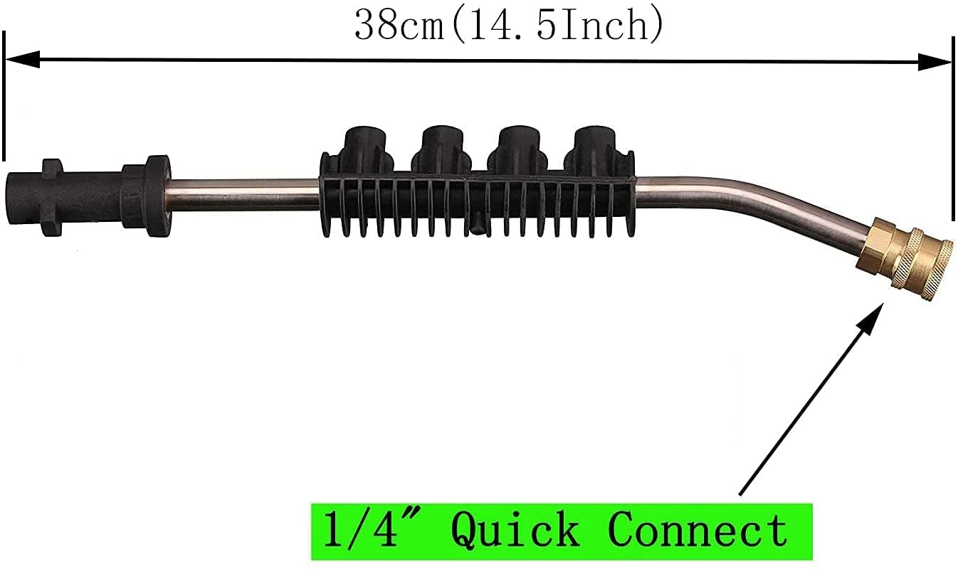 Pression Washer Lance Extension Pistolet Wand Wash Accessoires avec 5pcs Builles de pulvérisation inclinées