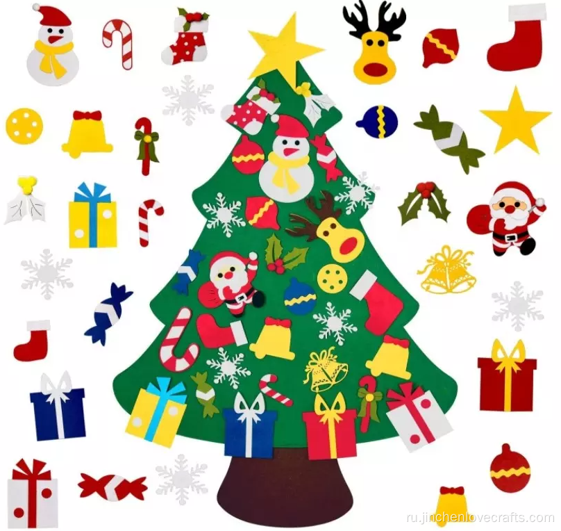 DIY Фетка рождественская елка с орнаментом