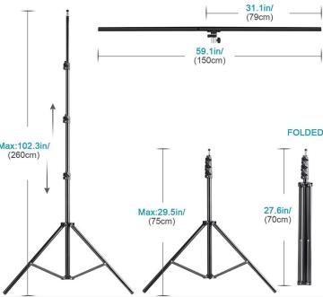 Kit Stand Tokoh T-Shape yang Dapat Disesuaikan 8.5x5ft dengan 4 Mata Air Mata Air