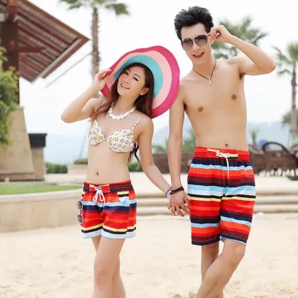 Favorable New Korea Style Couples Surfing Swim Wear Trunks Pants