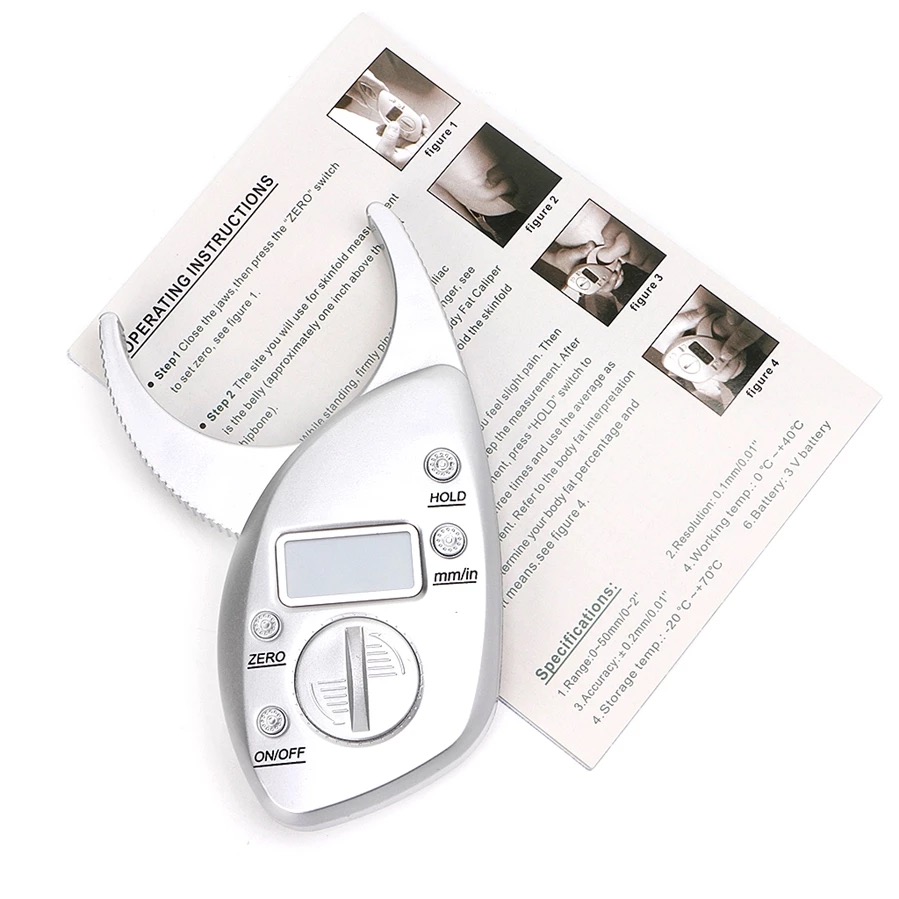 Digital body fat caliper and body measure tape