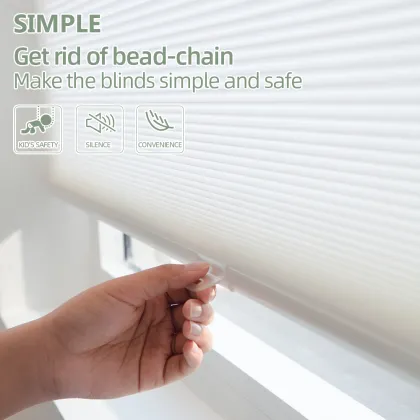 ZSHINE Customizable Cordless Cellular Shades: Full Blackout, Heat Insulating Honeycomb Blinds