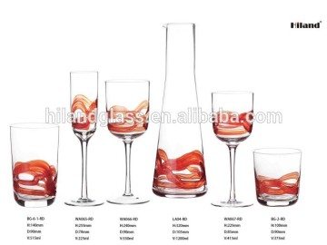 Promotional hot sale water colored glass cup