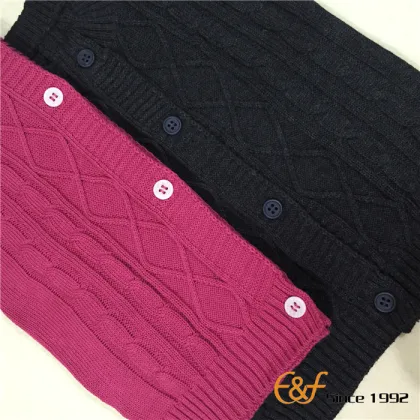 Girl Short Sleeves Cable Cardigan Sweater