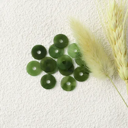 High Quality Hetian Jade Copper coin shape Cut