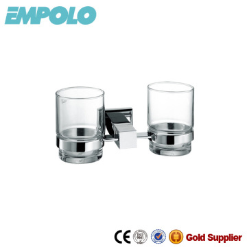 Free Standing Square Brass Tumbler Holder,Chrome Tumbler Toothbrush Holders 935 05B