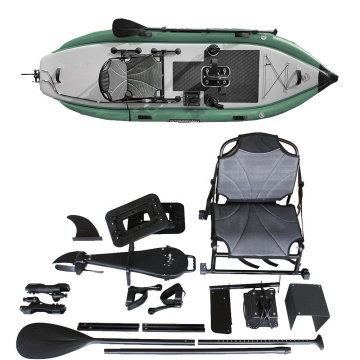 GeeTone 2-Person PVC Inflatable Fishing Boat with Foldable Rudder and Pedal Kayak