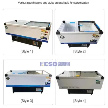 New Style Horizontal Direct Cooling Island Fridge for Supermarket Cooling Food with Size Customized