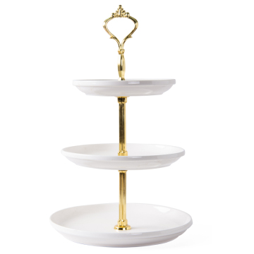 3-Tier Colorful Ceramic Dessert Plates for Wedding and Party