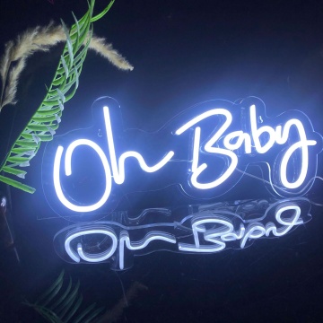 Oh Baby Neon Znak: Białe światło LED do pokoju dziecięcego, sypialnia, pokój gier, klub, bar, ślub