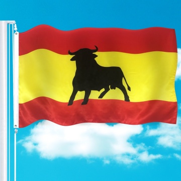 Polyester Black Bull Outdoor Flying Spanish Flag