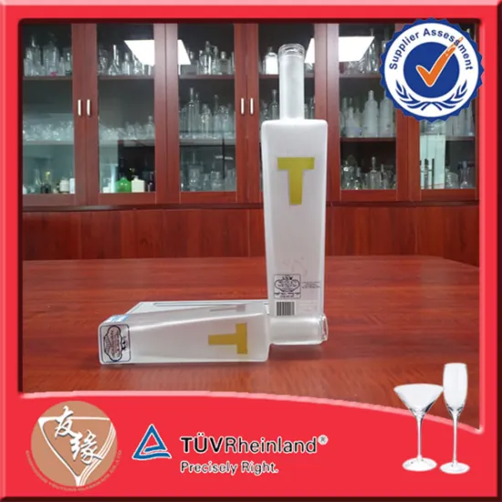 Square T-Shape 200ml White Frost Vodka Glass Pocket Wine Bottle
