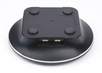 Bright Black Multi Functional Electronic Cell Phone Docking Station With 6 Digital Device