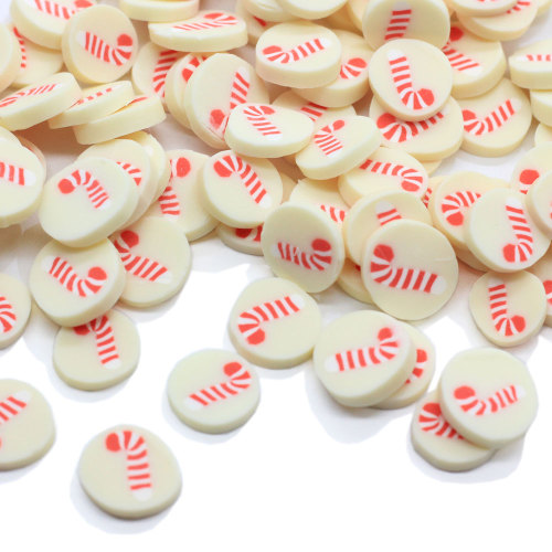 Polymer Soft Clay Christmas Candy Cane Round Slices Sprinkles for Crafts DIY Making Slime Filling Nail Art Decoration Stickers