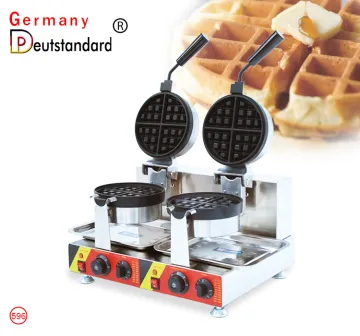 Doubel head electric rotating waffle maker