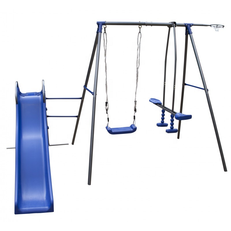 Móveis de jardim Crianças Galvanized Metal Slide Swing Sets