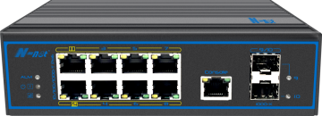 10 portlu tam gigabit yönetimli PoE anahtarı