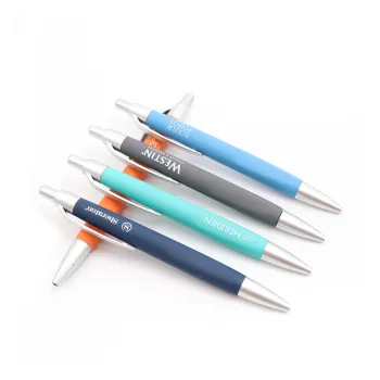 Hotel Rubber-Finished Plastic Ballpoint Pens