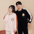 couples long sleeve thick warm pajamas