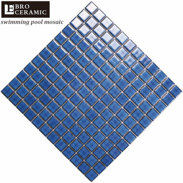Ubin mosaik porselen biru untuk deck kolam renang e23w02