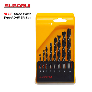 Borui 8PC HCS Edge Ground Woodworking Drill Bit Set for Wood Drilling